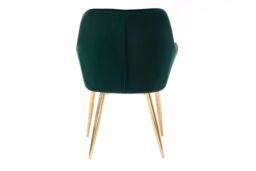Hygrad Built to Survive Set of 2 Velvet Dining Chair Padded Seat Gold Legs Kitchen Home Office Lounge Chair in Green - thumbnail 6