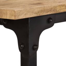 Berkfield Home Desk with Folding Stool Solid Mango Wood 115x50x76 cm in Brown - Size: 115 x 50 x 76 cm - thumbnail 6