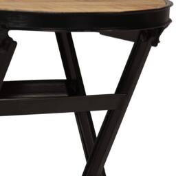 Berkfield Home Desk with Folding Stool Solid Mango Wood 115x50x76 cm in Brown - Size: 115 x 50 x 76 cm - thumbnail 5