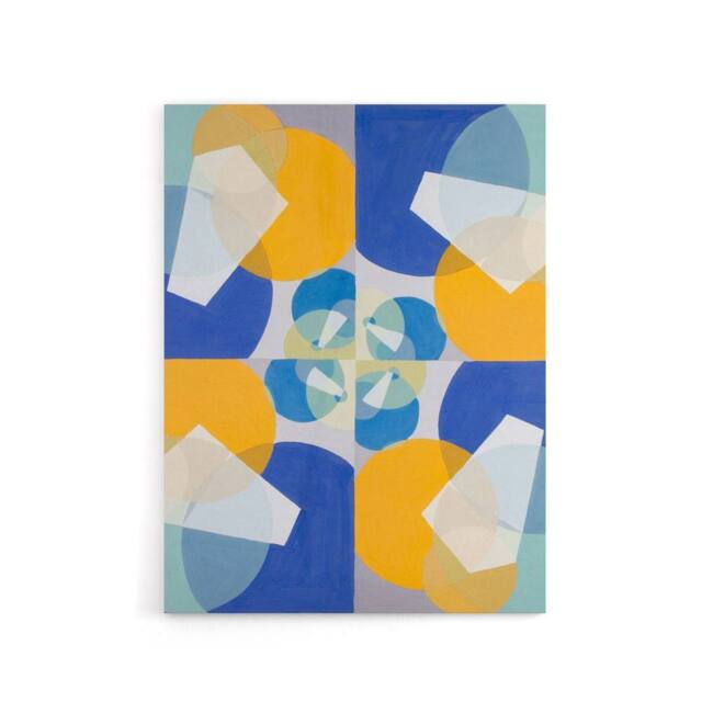 "Artery8 Joseph Schillinger Green Squares Abstract Painting Canvas Art Print - Size: W12"" x H16""" - image 1