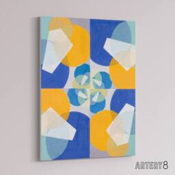 "Artery8 Joseph Schillinger Green Squares Abstract Painting Canvas Art Print - Size: W12"" x H16""" - thumbnail 2