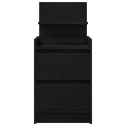 Berkfield Home Bedside Cabinets with 2 Drawers 2 pcs Black 38x34x80 cm - Size: 38 x 34 x 80 cm - thumbnail 7