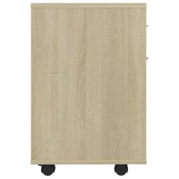 Berkfield Home Rolling Cabinet Sonoma Oak 45x38x54 cm Engineered Wood in Light Brown - Size: 45 x 38 x 54 cm - thumbnail 5