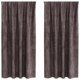 Berkfield Home Velvet Curtains 2 pcs with Eyelets Brown 175x140 cm - thumbnail 2