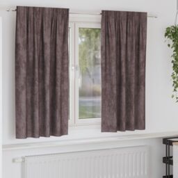 Berkfield Home Velvet Curtains 2 pcs with Eyelets Brown 175x140 cm