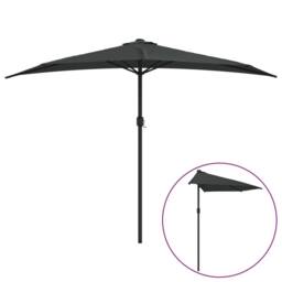 Berkfield Home Balcony Parasol with Aluminium Pole Anthracite 300x155 cm Half in Black - thumbnail 2