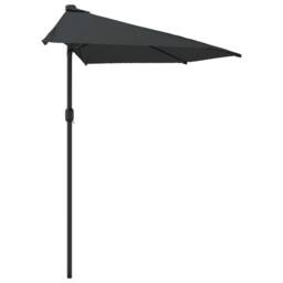 Berkfield Home Balcony Parasol with Aluminium Pole Anthracite 300x155 cm Half in Black - thumbnail 4