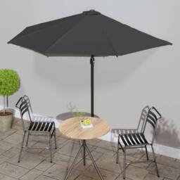 Berkfield Home Balcony Parasol with Aluminium Pole Anthracite 300x155 cm Half in Black - thumbnail 1