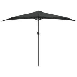 Berkfield Home Balcony Parasol with Aluminium Pole Anthracite 300x155 cm Half in Black - thumbnail 3