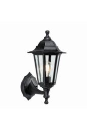 Netlighting Bayswater 1 Light Outdoor Wall Lantern Clear Glass Black Polypropylene IP44 E27 - thumbnail 1