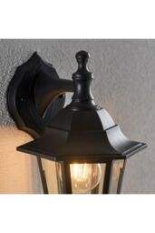 Netlighting Bayswater 1 Light Outdoor Wall Lantern Clear Glass Black Polypropylene IP44 E27 - thumbnail 5