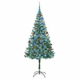 Berkfield Home Artificial Christmas Tree with Stand Green 180 cm PVC & Steel - thumbnail 4