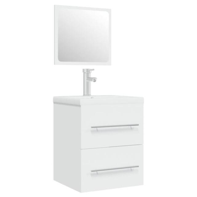 Berkfield Home Sink Cabinet with Built-in Basin White Engineered Wood - image 1