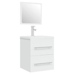 Berkfield Home Sink Cabinet with Built-in Basin White Engineered Wood - thumbnail 1