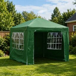 Gr8 Garden Gazebo With Sides Garden Marquee Tent 3x3m in Green - thumbnail 3