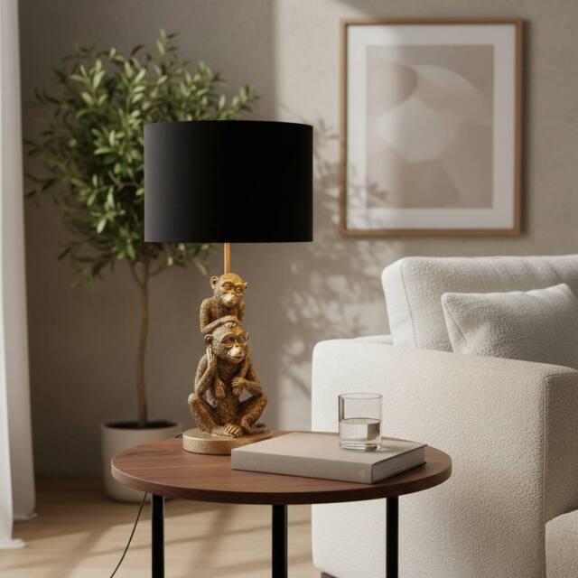 Madison & Mayfair Monkey Desk Lamp in Gold - image 1