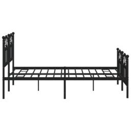 Berkfield Home Metal Bed Frame with Headboard & Footboard Black 150x200 cm King Size - thumbnail 6