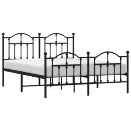 Berkfield Home Metal Bed Frame with Headboard & Footboard Black 150x200 cm King Size - thumbnail 3