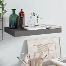 Berkfield Home Floating Wall Shelf High Gloss Grey 40x23x3.8 cm MDF