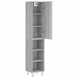 Berkfield Home Highboard Grey Sonoma 34.5x34x180 cm Engineered Wood - thumbnail 4