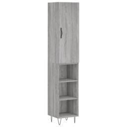 Berkfield Home Highboard Grey Sonoma 34.5x34x180 cm Engineered Wood - thumbnail 3