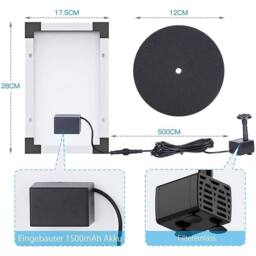 Kelvenix 5W Solar Water Fountain Solar Floating Water Pump in Black - Size: 0.6m2 - thumbnail 2