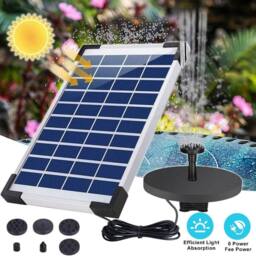 Kelvenix 5W Solar Water Fountain Solar Floating Water Pump in Black - Size: 0.6m2 - thumbnail 5
