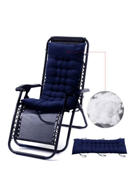 Garden Sanctuary 48x125cm Beach Lounge Seat Cushion Office Sofa Chair Cushion Rocking Chair Pad in Dark Blue - Size: 48x125 cm - image 1