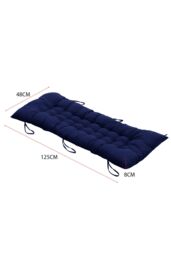 Garden Sanctuary 48x125cm Beach Lounge Seat Cushion Office Sofa Chair Cushion Rocking Chair Pad in Dark Blue - Size: 48x125 cm - thumbnail 3