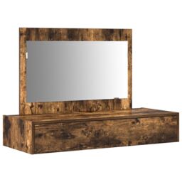 Berkfield Home Wall Hanging Dressing Table Smoked Oak 100x40x70 cm in Brown - Size: 100 x 40 x 70 cm - thumbnail 2
