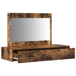 Berkfield Home Wall Hanging Dressing Table Smoked Oak 100x40x70 cm in Brown - Size: 100 x 40 x 70 cm - thumbnail 5