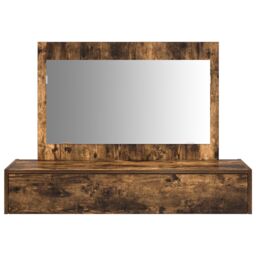 Berkfield Home Wall Hanging Dressing Table Smoked Oak 100x40x70 cm in Brown - Size: 100 x 40 x 70 cm - thumbnail 6