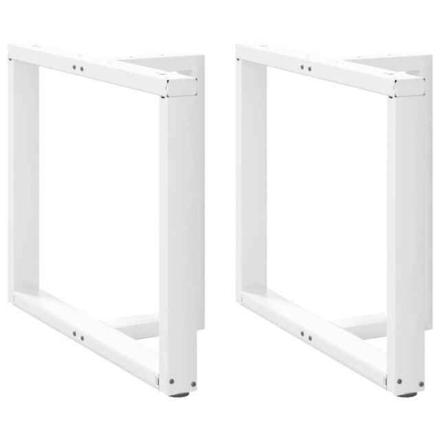 Berkfield Home Dining Table Legs T-Shaped¬†2 pcs White 90x35x(72-73) cm Steel - image 1