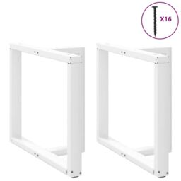 Berkfield Home Dining Table Legs T-Shaped¬†2 pcs White 90x35x(72-73) cm Steel - thumbnail 4