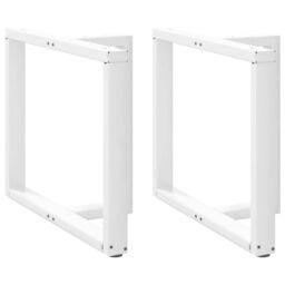 Berkfield Home Dining Table Legs T-Shaped¬†2 pcs White 90x35x(72-73) cm Steel - thumbnail 1