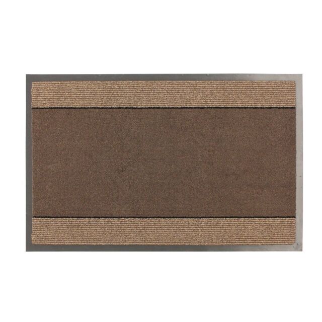 JVL Miracle Machine Washable Barrier Doormat 60x90cm Brown in Beige - Size: 60 cm x 90 cm - image 1