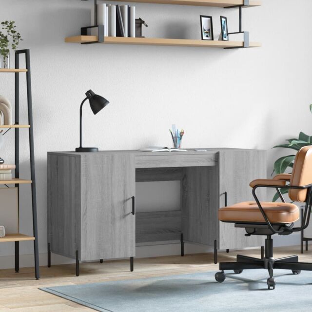 Berkfield Home Desk Grey Sonoma 140x50x75 cm Engineered Wood - Size: 140 x 50 x 75 cm - image 1