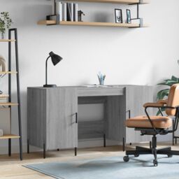 Berkfield Home Desk Grey Sonoma 140x50x75 cm Engineered Wood - Size: 140 x 50 x 75 cm - thumbnail 1