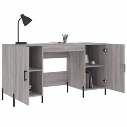 Berkfield Home Desk Grey Sonoma 140x50x75 cm Engineered Wood - Size: 140 x 50 x 75 cm - thumbnail 4