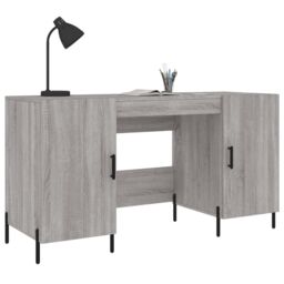 Berkfield Home Desk Grey Sonoma 140x50x75 cm Engineered Wood - Size: 140 x 50 x 75 cm - thumbnail 3