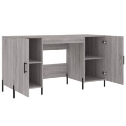Berkfield Home Desk Grey Sonoma 140x50x75 cm Engineered Wood - Size: 140 x 50 x 75 cm - thumbnail 5