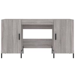 Berkfield Home Desk Grey Sonoma 140x50x75 cm Engineered Wood - Size: 140 x 50 x 75 cm - thumbnail 6