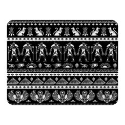 Benjamin Tate Design Heiroglyphs On Black Blanket in Natural - Size: 120 cm x 150 cm - thumbnail 1