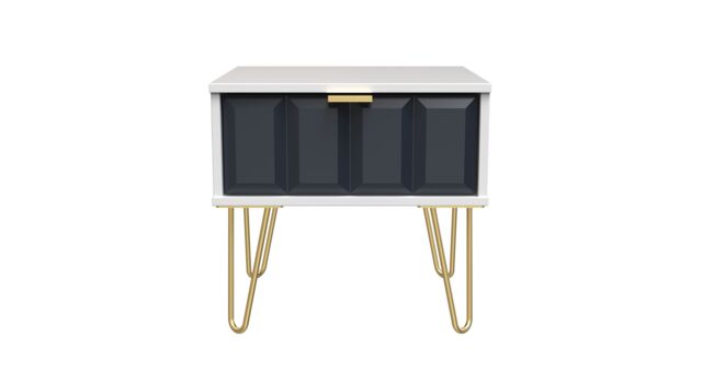 Ready Assembled 2 U Metro 1 Drawer Bedside (Ready Assembled) in Dark Blue - image 1