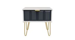 Ready Assembled 2 U Metro 1 Drawer Bedside (Ready Assembled) in Dark Blue