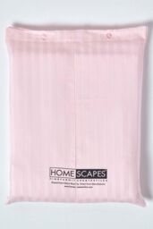 Homescapes Egyptian Cotton Stripe Duvet Cover & Pillowcase 330 TC in Pink - Size: King - thumbnail 5
