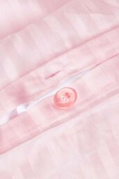 Homescapes Egyptian Cotton Stripe Duvet Cover & Pillowcase 330 TC in Pink - Size: King - thumbnail 3