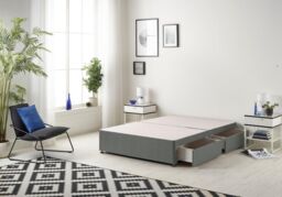 Somnior Ziggy Platform Divan Bed Base With 2 Drawers Linen in Dark Grey - Size: Small Single - thumbnail 2