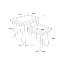 Cabinet Bits Nest of Tables - Set of 2 Tables in Light Grey - thumbnail 4