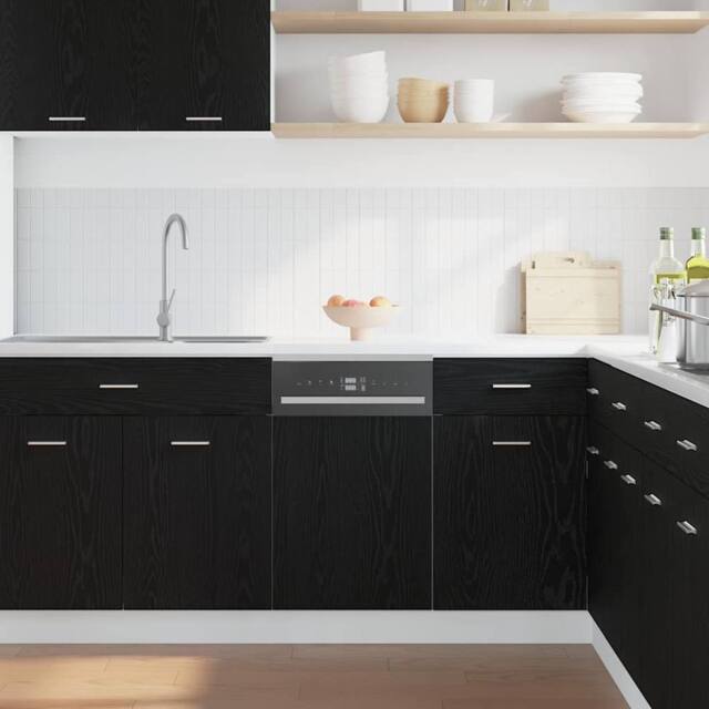 Berkfield Home Modern Dishwasher Panel Lyon Black Oak 45x1.5x67 cm Engineered Wood - image 1